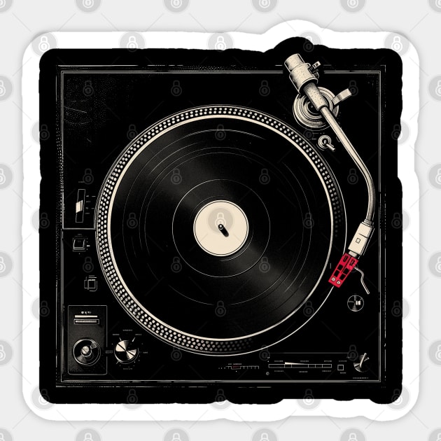 ClassicTurntable - Vintage Audio LP Vinyl Record Player Sticker by UrbanLifeApparel